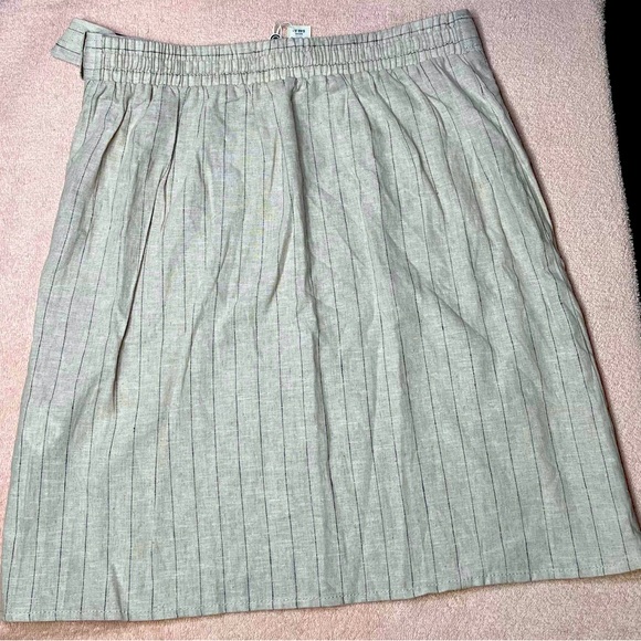 New Max Studio Linen Wrap Skirt Tan Striped Womens SMALL NWT MSRP$88.00 - Picture 3 of 4